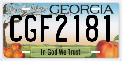 GA license plate CGF2181