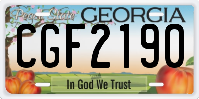 GA license plate CGF2190