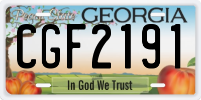 GA license plate CGF2191