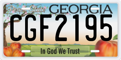 GA license plate CGF2195
