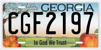 GA license plate CGF2197