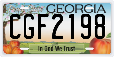 GA license plate CGF2198