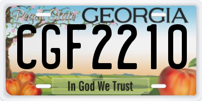 GA license plate CGF2210