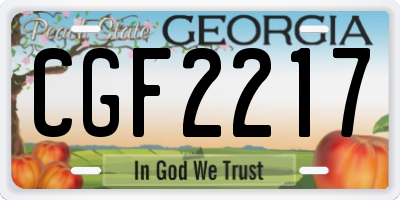 GA license plate CGF2217