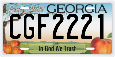 GA license plate CGF2221