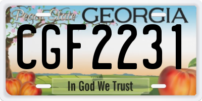 GA license plate CGF2231