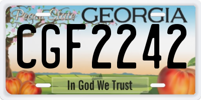 GA license plate CGF2242