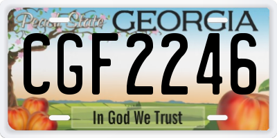 GA license plate CGF2246