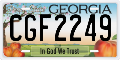 GA license plate CGF2249