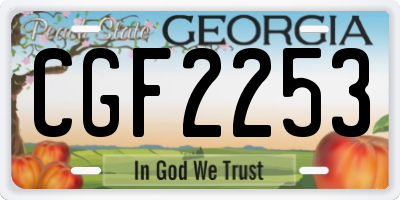 GA license plate CGF2253