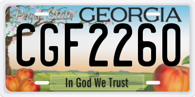 GA license plate CGF2260