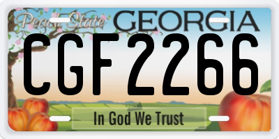 GA license plate CGF2266