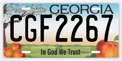 GA license plate CGF2267