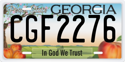 GA license plate CGF2276