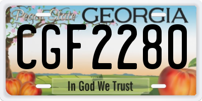 GA license plate CGF2280