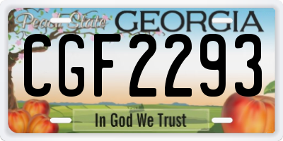 GA license plate CGF2293