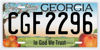 GA license plate CGF2296