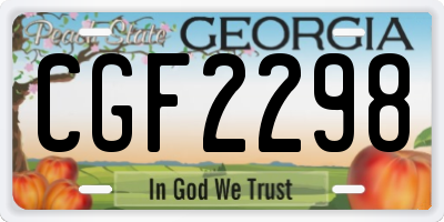 GA license plate CGF2298