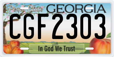 GA license plate CGF2303