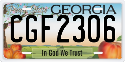 GA license plate CGF2306