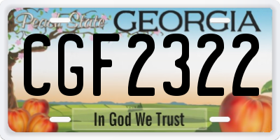 GA license plate CGF2322