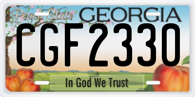 GA license plate CGF2330