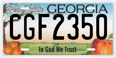 GA license plate CGF2350