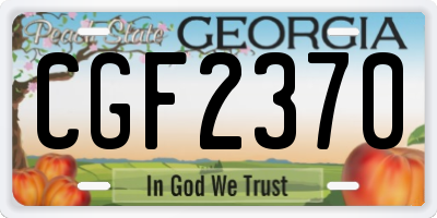 GA license plate CGF2370