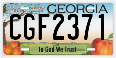 GA license plate CGF2371
