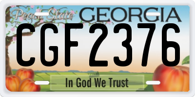 GA license plate CGF2376
