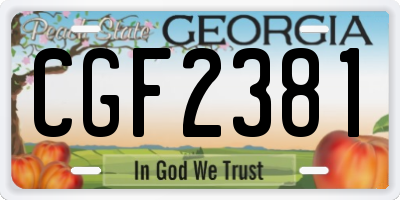 GA license plate CGF2381