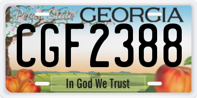 GA license plate CGF2388