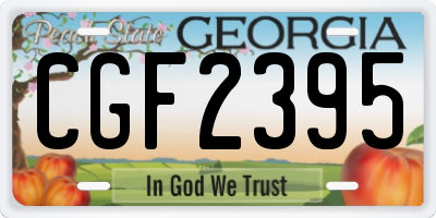 GA license plate CGF2395