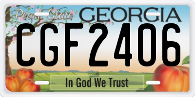 GA license plate CGF2406