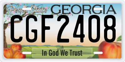GA license plate CGF2408