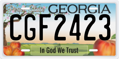 GA license plate CGF2423