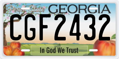 GA license plate CGF2432