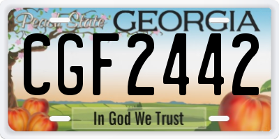 GA license plate CGF2442