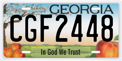 GA license plate CGF2448