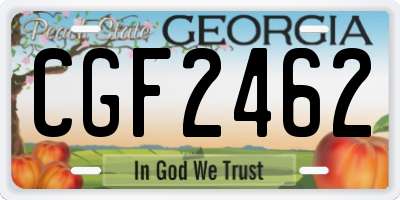GA license plate CGF2462