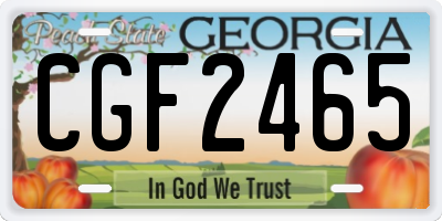 GA license plate CGF2465