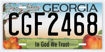GA license plate CGF2468