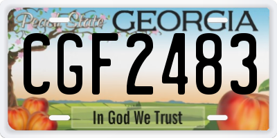 GA license plate CGF2483