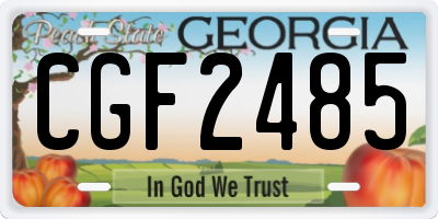 GA license plate CGF2485