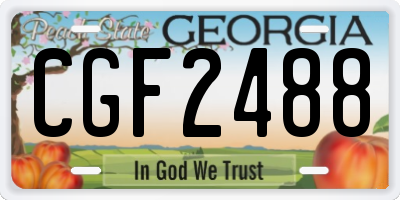 GA license plate CGF2488