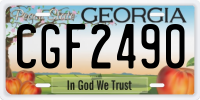 GA license plate CGF2490