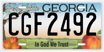 GA license plate CGF2492