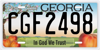 GA license plate CGF2498
