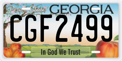 GA license plate CGF2499