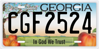 GA license plate CGF2524